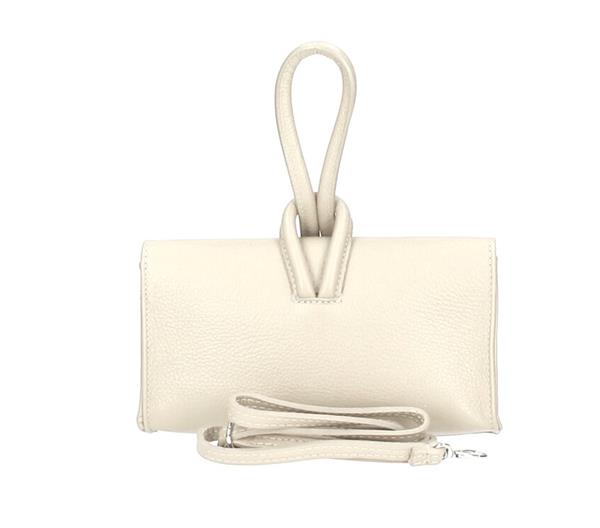 Grote foto sorella italiaans leren clutch beige met afneembare schouderriem sieraden tassen en uiterlijk damestassen