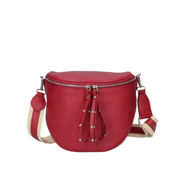 Grote foto vitalia italiaans leren crossbody schoudertas donkerrood met aparte band sieraden tassen en uiterlijk damestassen