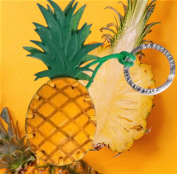 Grote foto handgemaakte italiaans leren sleutelhanger ananas verzamelen overige verzamelingen