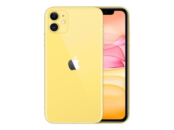 Grote foto apple iphone 11 yellow smartphone telecommunicatie apple iphone