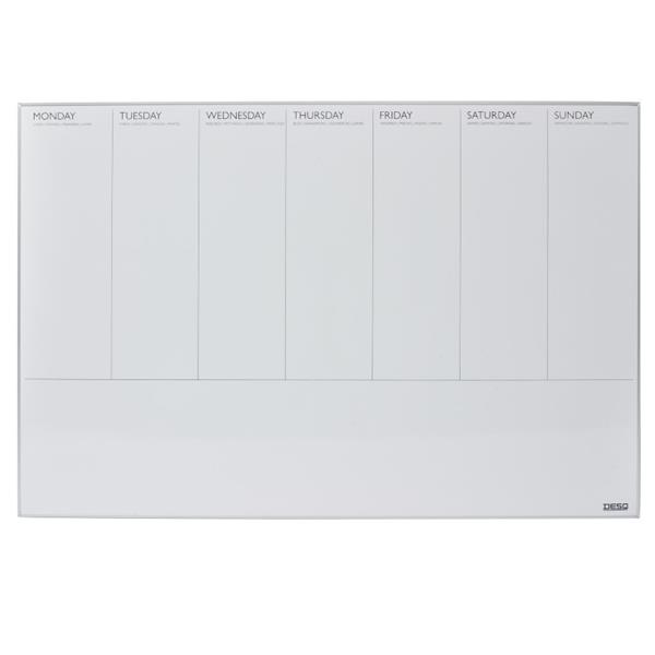 Grote foto whiteboard weekplanner alu frame h60xb90 huis en inrichting kantooraccessoires