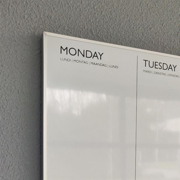 Grote foto whiteboard weekplanner alu frame h60xb90 huis en inrichting kantooraccessoires