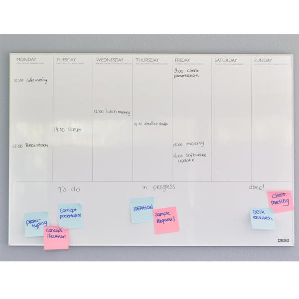 Grote foto whiteboard weekplanner alu frame h60xb90 huis en inrichting kantooraccessoires