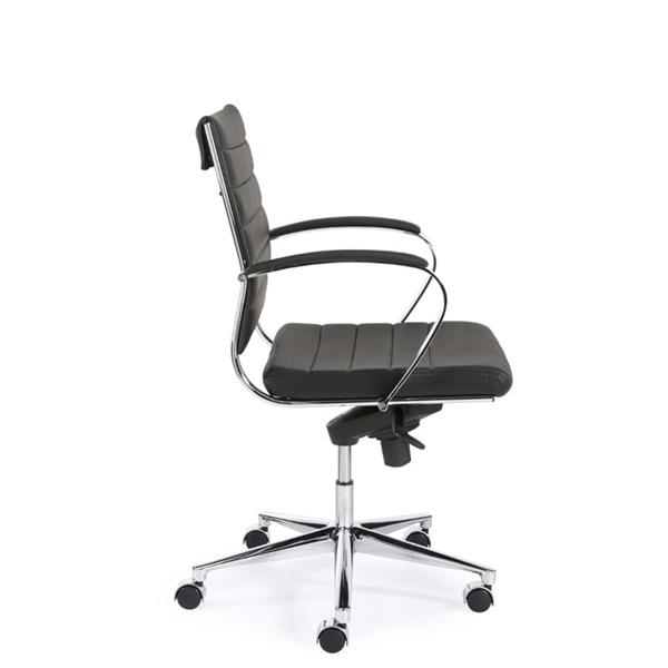 Grote foto espinoza bureaustoel lage rug zwart kunstleder chroom huis en inrichting stoelen