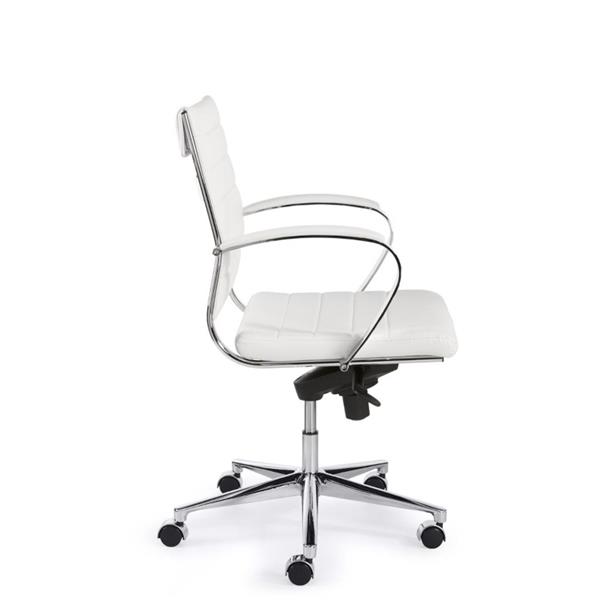 Grote foto espinoza bureaustoel lage rug wit kunstleder chroom huis en inrichting stoelen