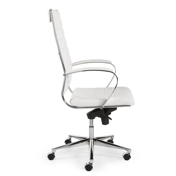 Grote foto espinoza bureaustoel hoge rug wit kunstleder chroom huis en inrichting stoelen