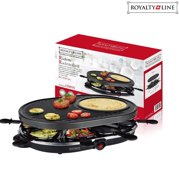 Grote foto royalty line 2 in 1 electrische grill met 8 stuks raclette huis en inrichting keukenbenodigdheden