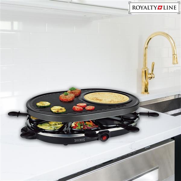 Grote foto royalty line 2 in 1 electrische grill met 8 stuks raclette huis en inrichting keukenbenodigdheden