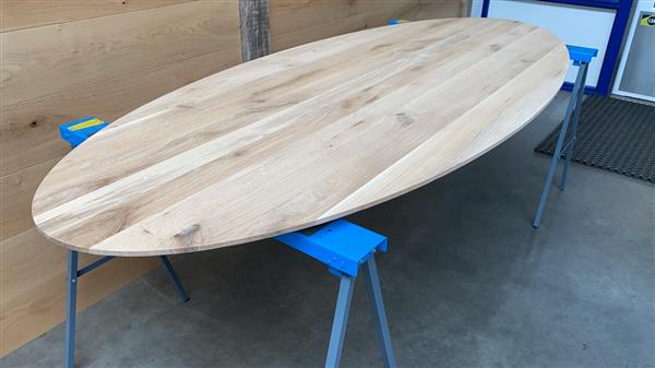 Grote foto ovale eiken tafelblad 40 mm dik 100x240cm doe het zelf en verbouw hout en planken