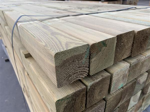 Grote foto 68x68 mm grenen gewolmaniseerde palen geschaafd 300 cm doe het zelf en verbouw hout en planken