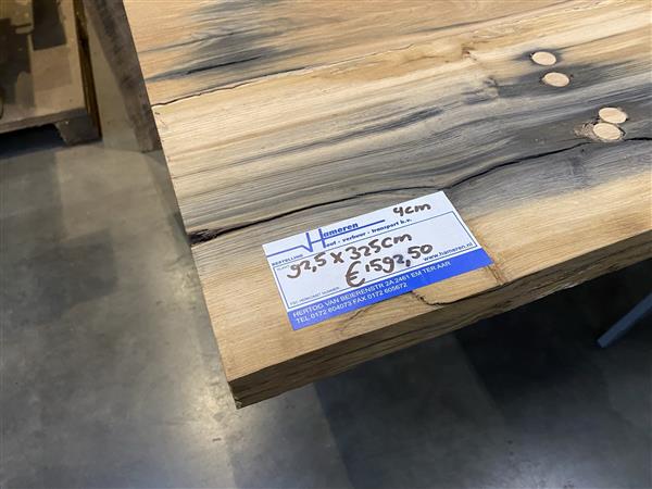 Grote foto spoorplanken tafelblad 40 mm 92.35x325 eikenhout doe het zelf en verbouw hout en planken