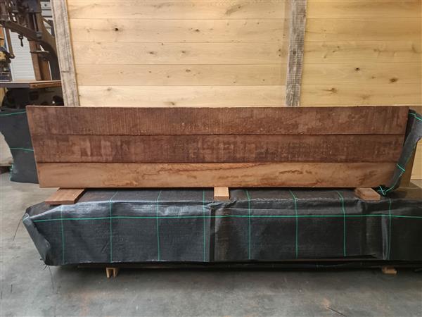 Grote foto 45 cm hoog x 200 cm lang hardhouten beschoeiingschot geschroefd en gronddoek doe het zelf en verbouw hout en planken