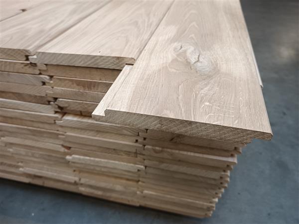 Grote foto 19x155mm eiken half rabat 300cm dakbeschot doe het zelf en verbouw hout en planken