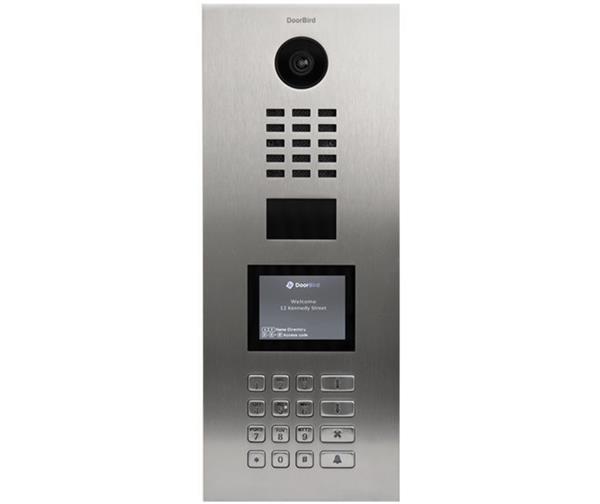 Grote foto doorbird ip intercom d21dkv rvs 2va display en codepaneel doorbird ip intercom d21dkv rvs v2a audio tv en foto videobewakingsapparatuur