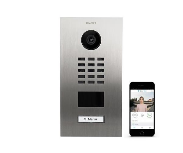 Grote foto doorbird ip intercom d2101v rvs v2a doorbird ip intercom d2101v rvs 1 drukknop audio tv en foto videobewakingsapparatuur