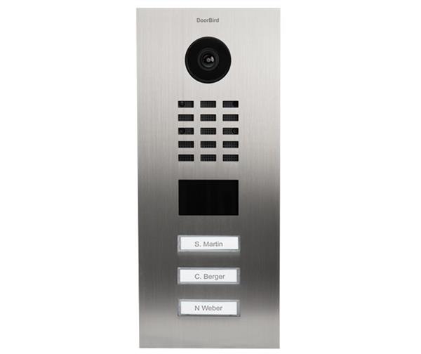 Grote foto doorbird ip intercom d2103v rvs v2a 3 drukknoppen d2103v rvs v2a 3 drukknoppen audio tv en foto videobewakingsapparatuur