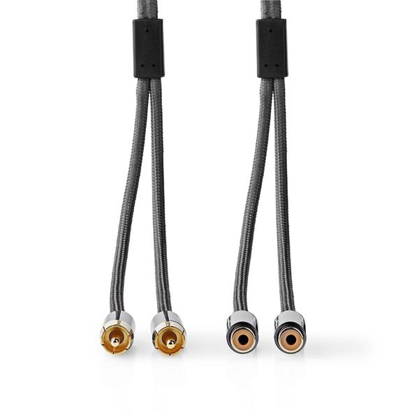 Grote foto stereo audiokabel 2x rca male 2x rca female 2.00 m stereo audiokabel 2x rca male 2x rca female 2.00 audio tv en foto onderdelen en accessoires