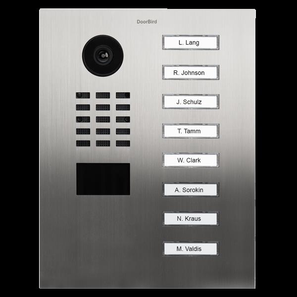 Grote foto doorbird ip intercom d2108v rvs 8 drukknoppen 8 drukknoppen audio tv en foto videobewakingsapparatuur