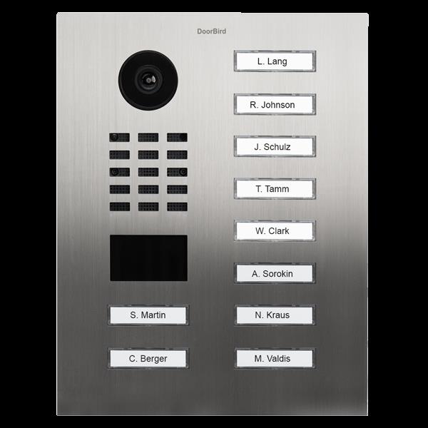 Grote foto doorbird ip intercom d2110v rvs 10 drukknoppen 10 drukknoppen audio tv en foto videobewakingsapparatuur