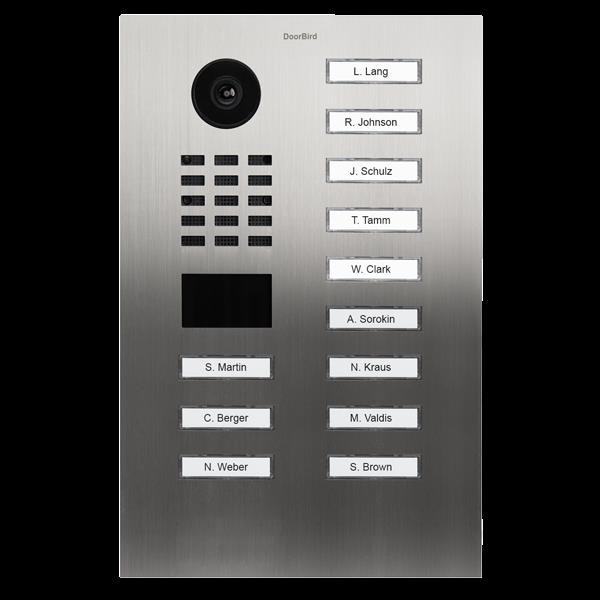 Grote foto doorbird ip intercom d2112v rvs 12 drukknoppen 12 drukknoppen audio tv en foto videobewakingsapparatuur