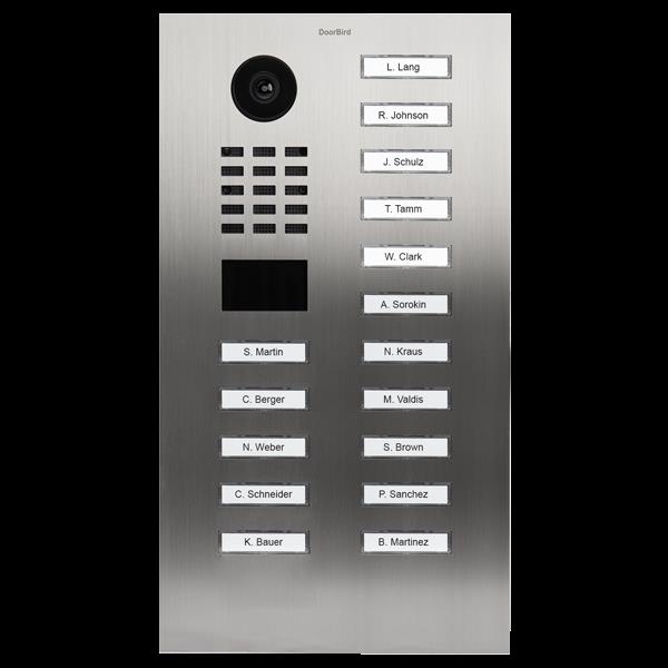 Grote foto doorbird ip intercom d2116v rvs 16 drukknoppen audio tv en foto videobewakingsapparatuur