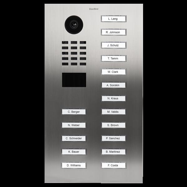 Grote foto doorbird ip intercom d2117v rvs 17 drukknoppen audio tv en foto videobewakingsapparatuur