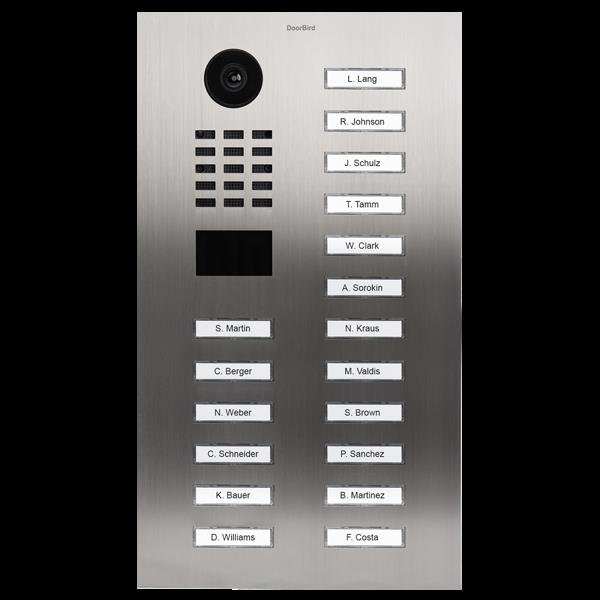 Grote foto doorbird ip intercom d2118v rvs 18 drukknoppen 18 drukknoppen audio tv en foto videobewakingsapparatuur