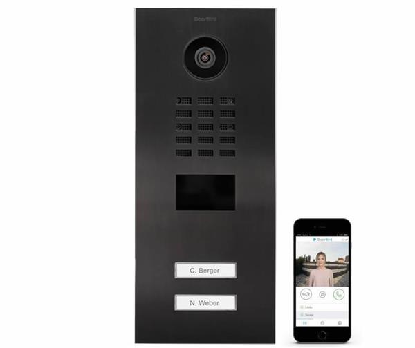 Grote foto doorbird ip intercom d2102v titanium 2 drukknoppen doorbird ip intercom d2102v titanium 2 drukkno audio tv en foto videobewakingsapparatuur