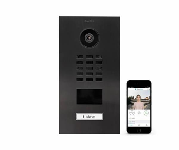 Grote foto doorbird ip intercom d2101v titanium 1 drukknop doorbird ip intercom d2101v inbouw titanium 1 druk audio tv en foto videobewakingsapparatuur