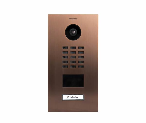 Grote foto doorbird ip intercom d2101v brons afwerking 1 drukknop doorbird ip intercom d2101v brons afwerkin audio tv en foto videobewakingsapparatuur