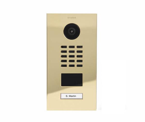 Grote foto doorbird ip intercom d2101v messing 1 drukknop doorbird ip intercom d2101v inbouw hoogglans messi audio tv en foto videobewakingsapparatuur