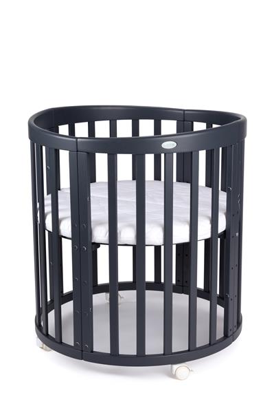 Grote foto multifunctioneel ovaal 7 in 1 babybed peuterbed incl. matras antraciet antraciet kinderen en baby complete kinderkamers