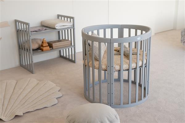 Grote foto multifunctioneel ovaal7 in 1 babybed peuterbed incl. matras grijs grijs kinderen en baby complete kinderkamers