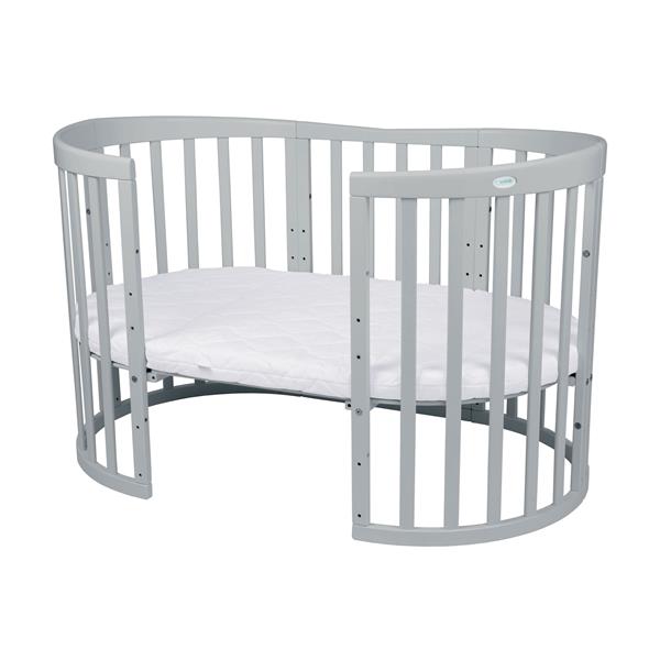 Grote foto multifunctioneel ovaal7 in 1 babybed peuterbed incl. matras grijs grijs kinderen en baby complete kinderkamers