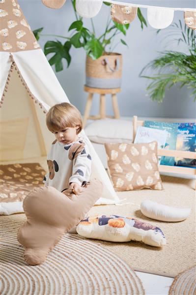 Grote foto tipi tent teddy bear xxl set 9 accessoires xxl set speelmat 4 kussens speelmand vlaggenlijn d kinderen en baby overige