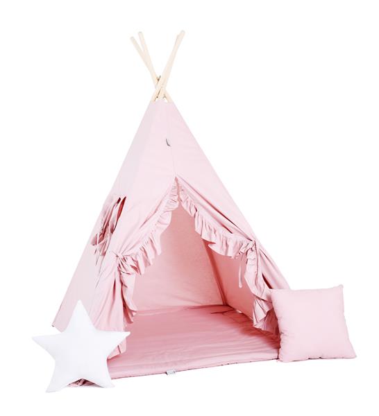 Grote foto tipi tent pink met volants en accessoires tipi 2 kussens mat kinderen en baby overige