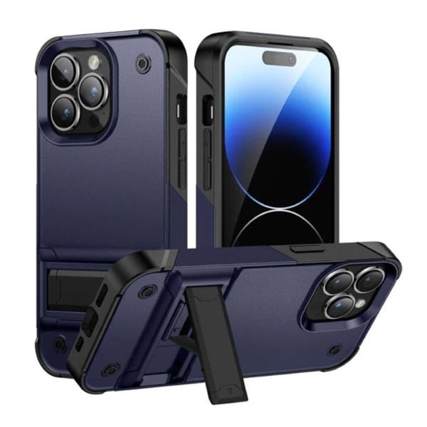Grote foto iphone 13 armor hoesje met kickstand shockproof cover case blauw telecommunicatie mobieltjes