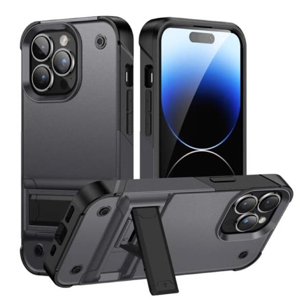 Grote foto iphone 11 pro max armor hoesje met kickstand shockproof cover case grijs telecommunicatie mobieltjes