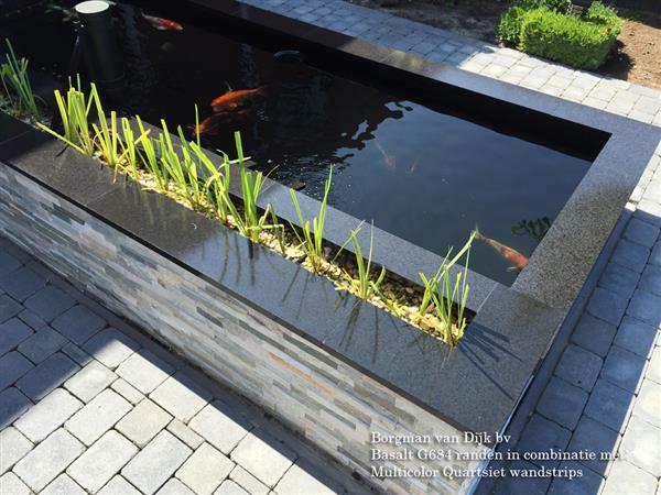 Grote foto vijverrand basalt gezoet 100x12x3 cm tuin en terras vijvers en toebehoren