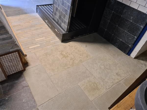 Grote foto bourgondische dallen castle stone beige wildverband doe het zelf en verbouw tegels