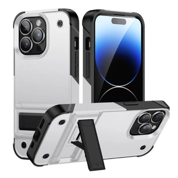 Grote foto iphone 12 pro max armor hoesje met kickstand shockproof cover case wit telecommunicatie mobieltjes