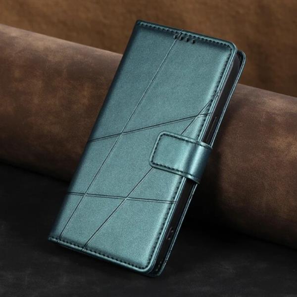 Grote foto xiaomi poco f5 pro flip case portefeuille wallet cover leer hoesje groen telecommunicatie mobieltjes