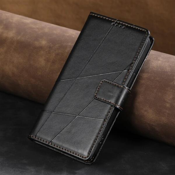 Grote foto xiaomi poco c51 flip case portefeuille wallet cover leer hoesje zwart telecommunicatie mobieltjes