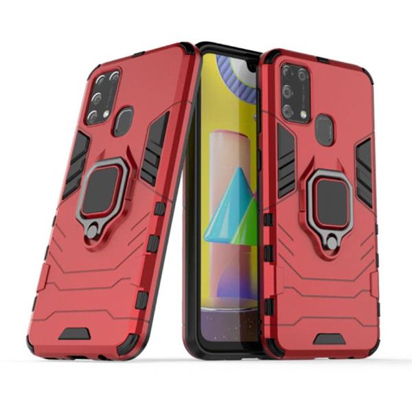 Grote foto samsung galaxy a7 2018 hoesje met kickstand en magneet shockproof cover rood telecommunicatie mobieltjes