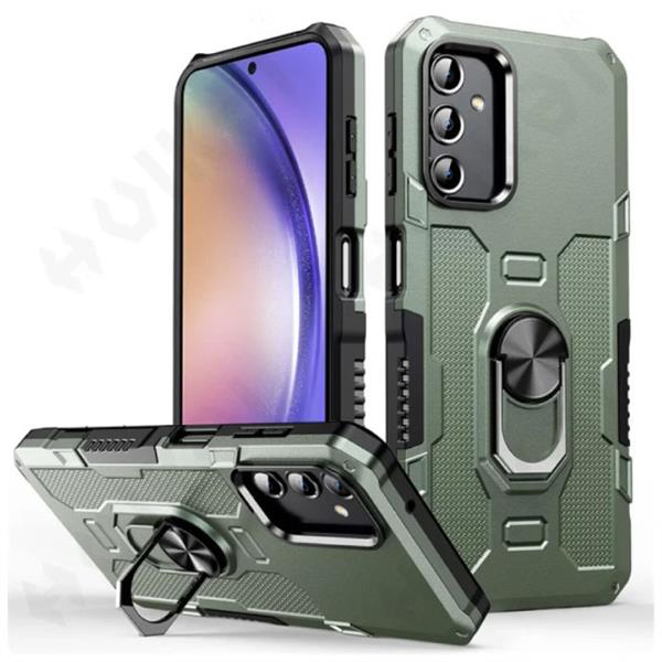 Grote foto samsung galaxy a04 hoesje kickstand magneet shockproof cover met popgrip groen telecommunicatie mobieltjes