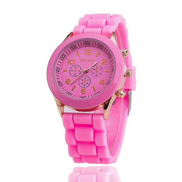 Grote foto jelly horloge voor dames kwarts uurwerk silicoon bandje roze kleding dames horloges