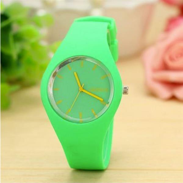 Grote foto jelly horloge unisex kwarts uurwerk silicoon bandje groen kleding dames horloges