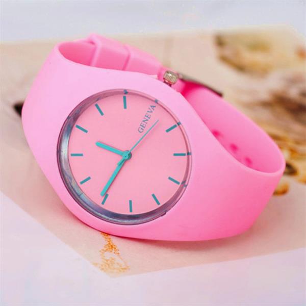 Grote foto jelly horloge unisex kwarts uurwerk silicoon bandje roze kleding dames horloges