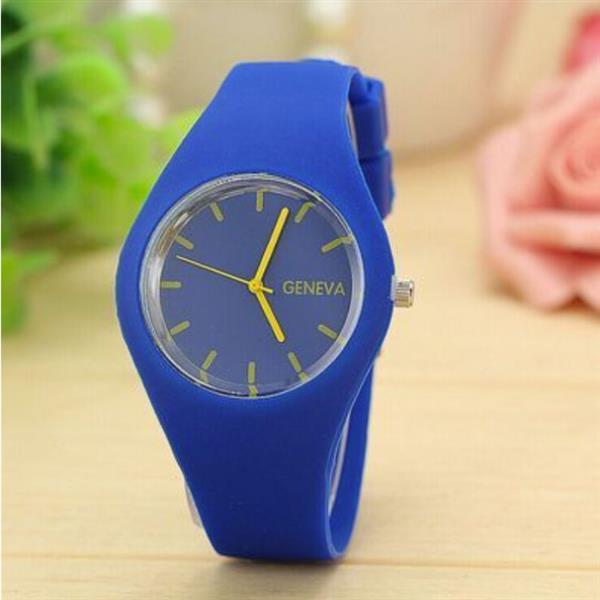 Grote foto jelly horloge unisex kwarts uurwerk silicoon bandje donkerblauw kleding dames horloges
