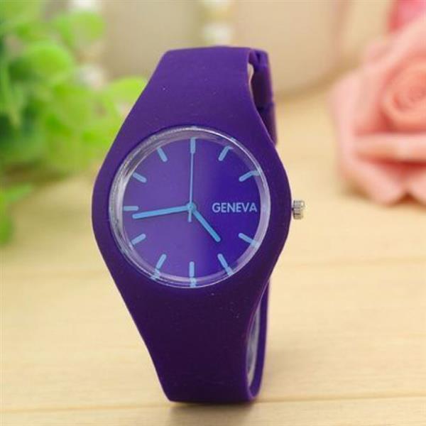Grote foto jelly horloge unisex kwarts uurwerk silicoon bandje donkerblauw kleding dames horloges